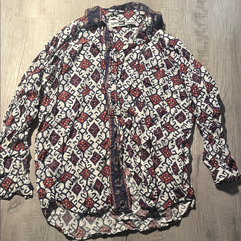 Krazy Kat Multicolor Patterned Blouse